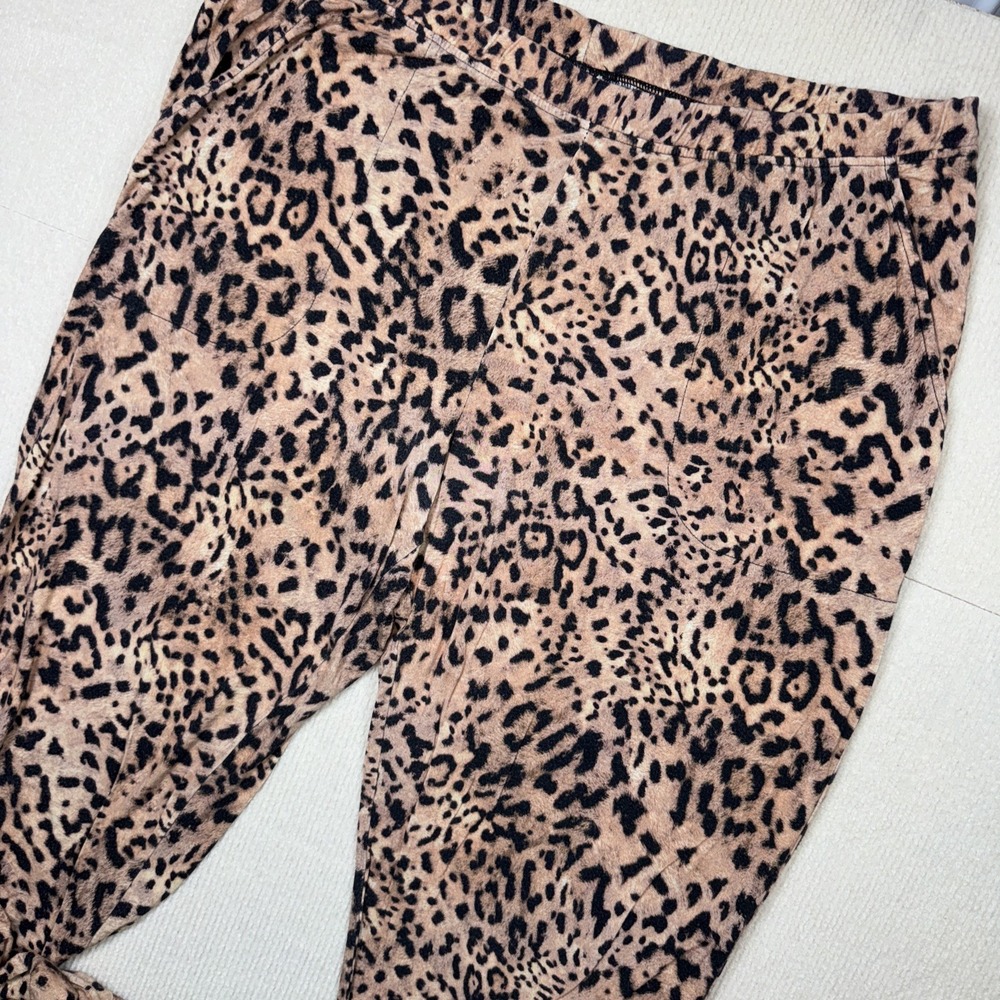 Soma Large Leopard Print Lounge Relaxed Pajama Set Top & Bottom Brushed - Picture 3 of 6